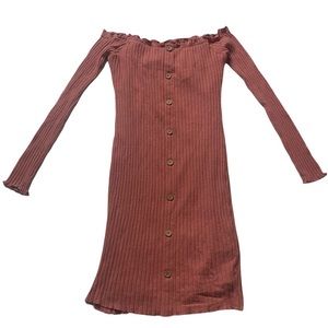 Warm long sleeve blush pink dress size L